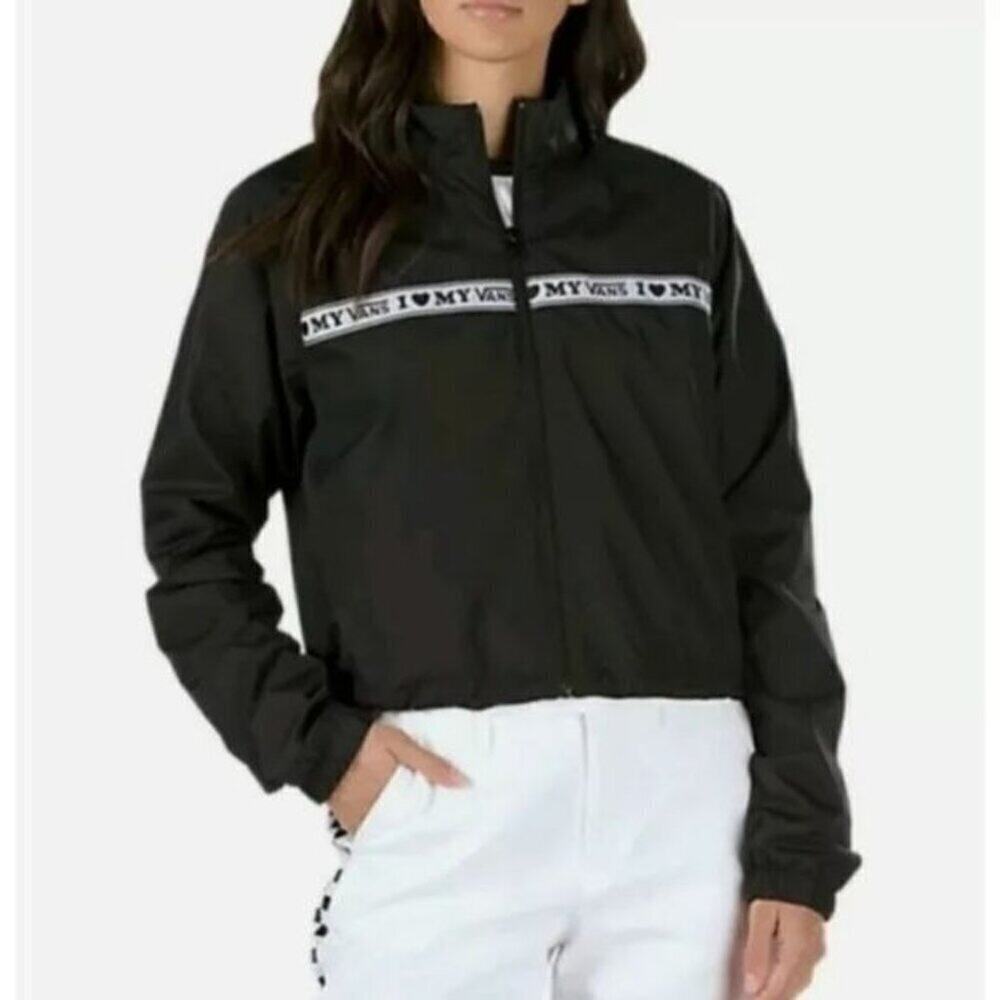 Vans Women's Cropped I Heart Vans Tape WindbreakerJacket Size Large